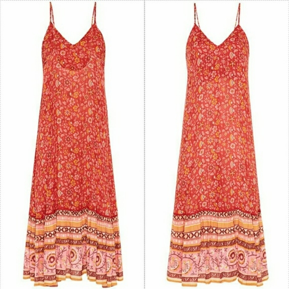 Dahlia Strappy Midi Dress Cherry XXS Spell Designs - Picture 6 of 11